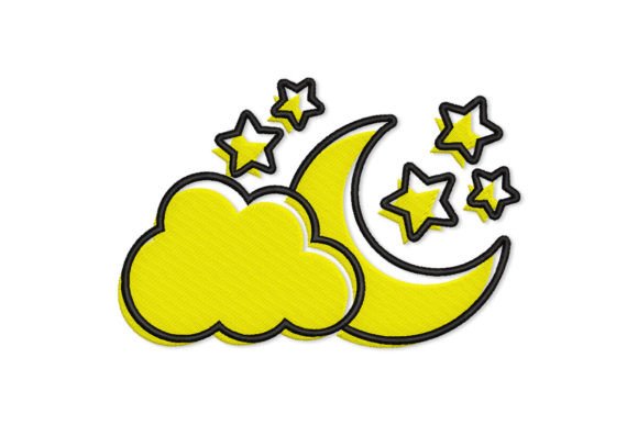 Clouds and Moon with Stars