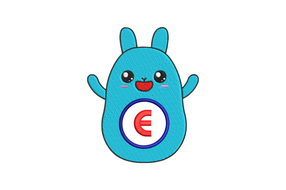 Cute Rabbit Letter E