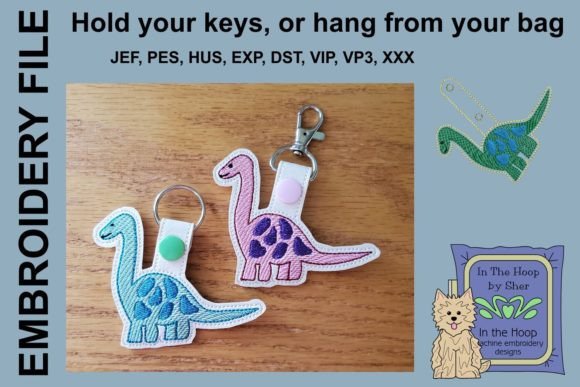 Dinosaur Key Fob Embroidery Design Review