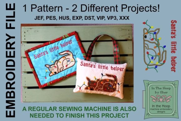 Santa's Little Helper Mug Rug Embroidery Review